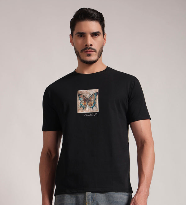 Black Butterfly Graphic T-Shirt