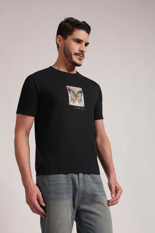 Black Butterfly Graphic T-Shirt