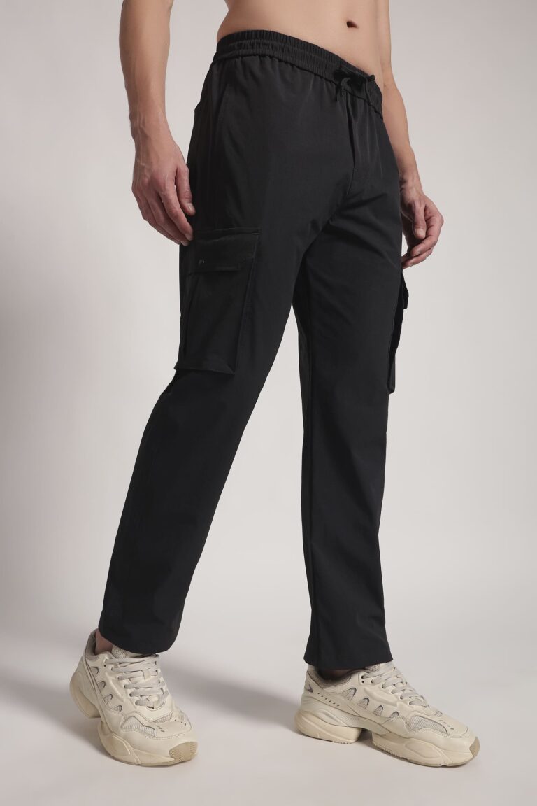 Black Cargo Joggers for Men | Cotton Blend Streetwear Pants