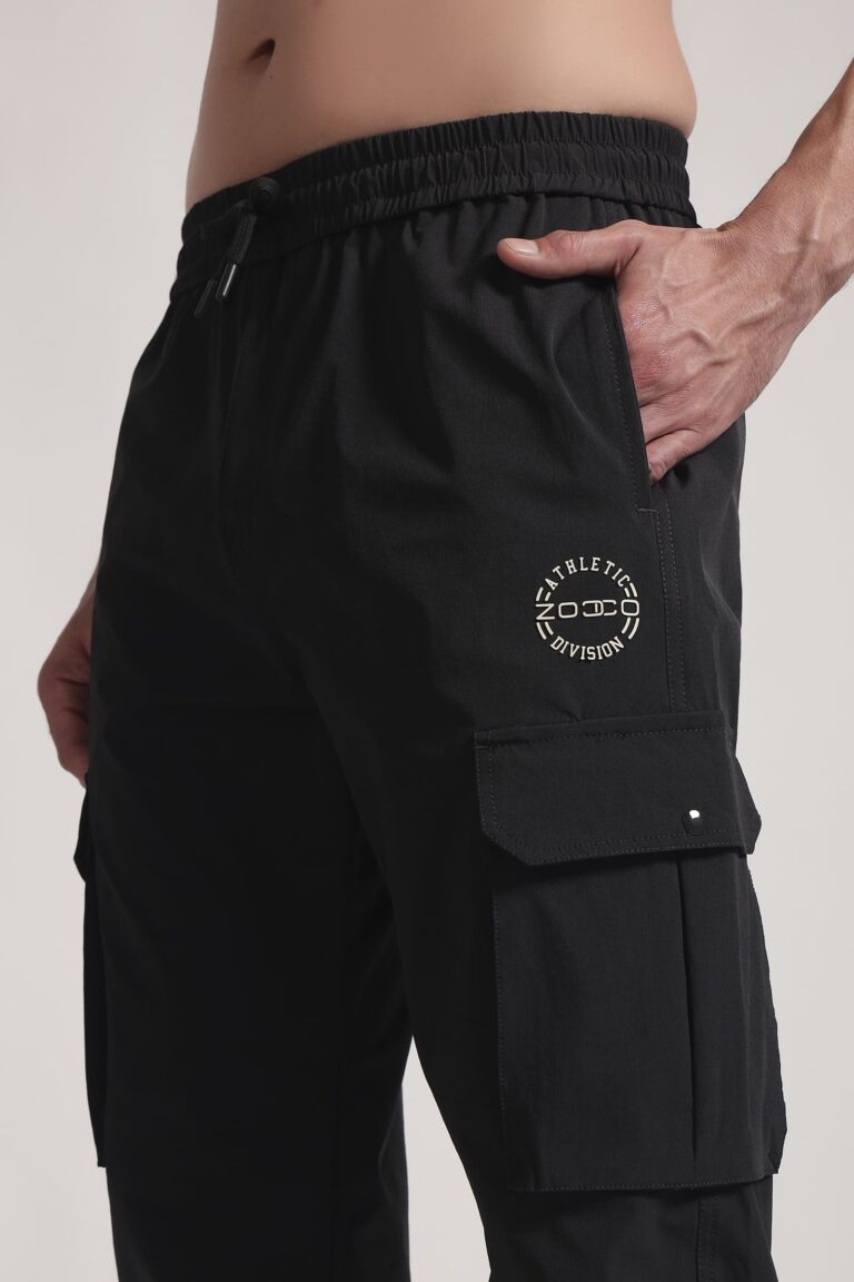 Black Cargo Joggers for Men | Cotton Blend Streetwear Pants