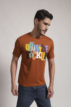 Rust Orange Multicolor Graphic T-Shirt