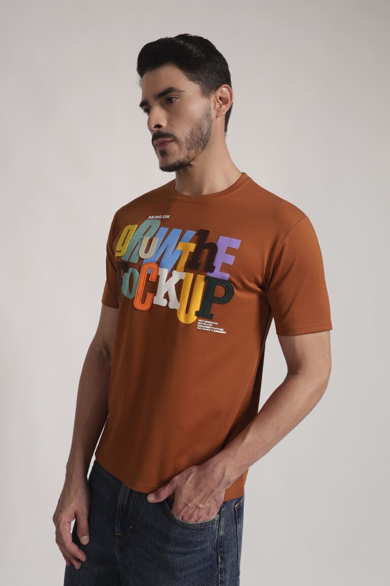 Rust Orange Multicolor Graphic T-Shirt