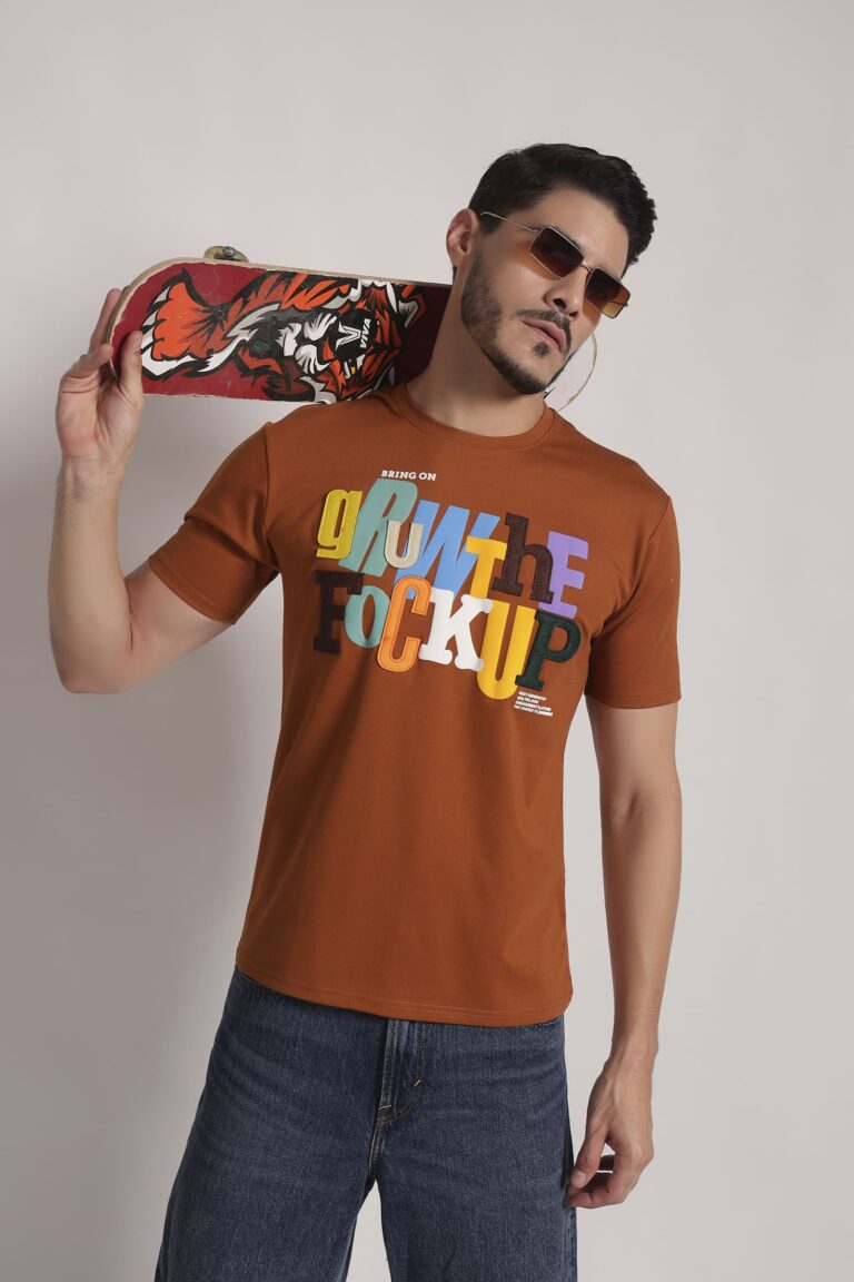 Rust Orange Multicolor Graphic T-Shirt