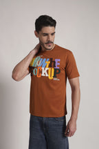 Rust Orange Multicolor Graphic T-Shirt