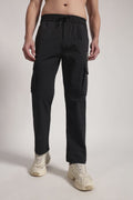 Black Cargo Joggers for Men | Cotton Blend Streetwear Pants