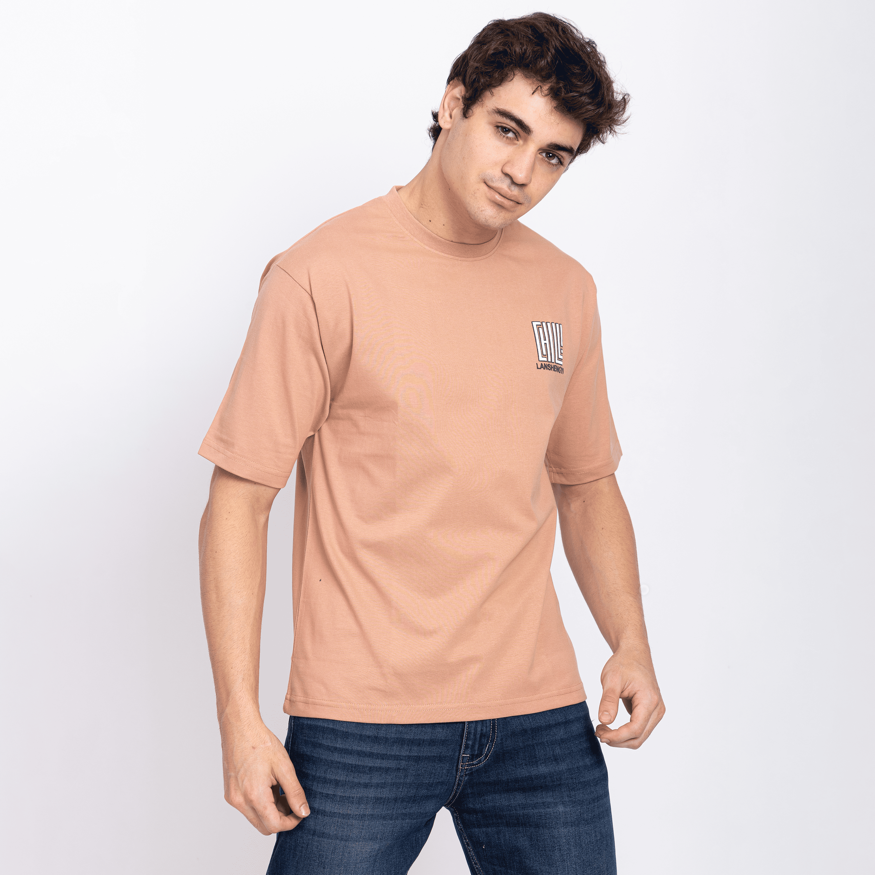 Half Sleeve Round Neck T-Shirt with Front & Back Print