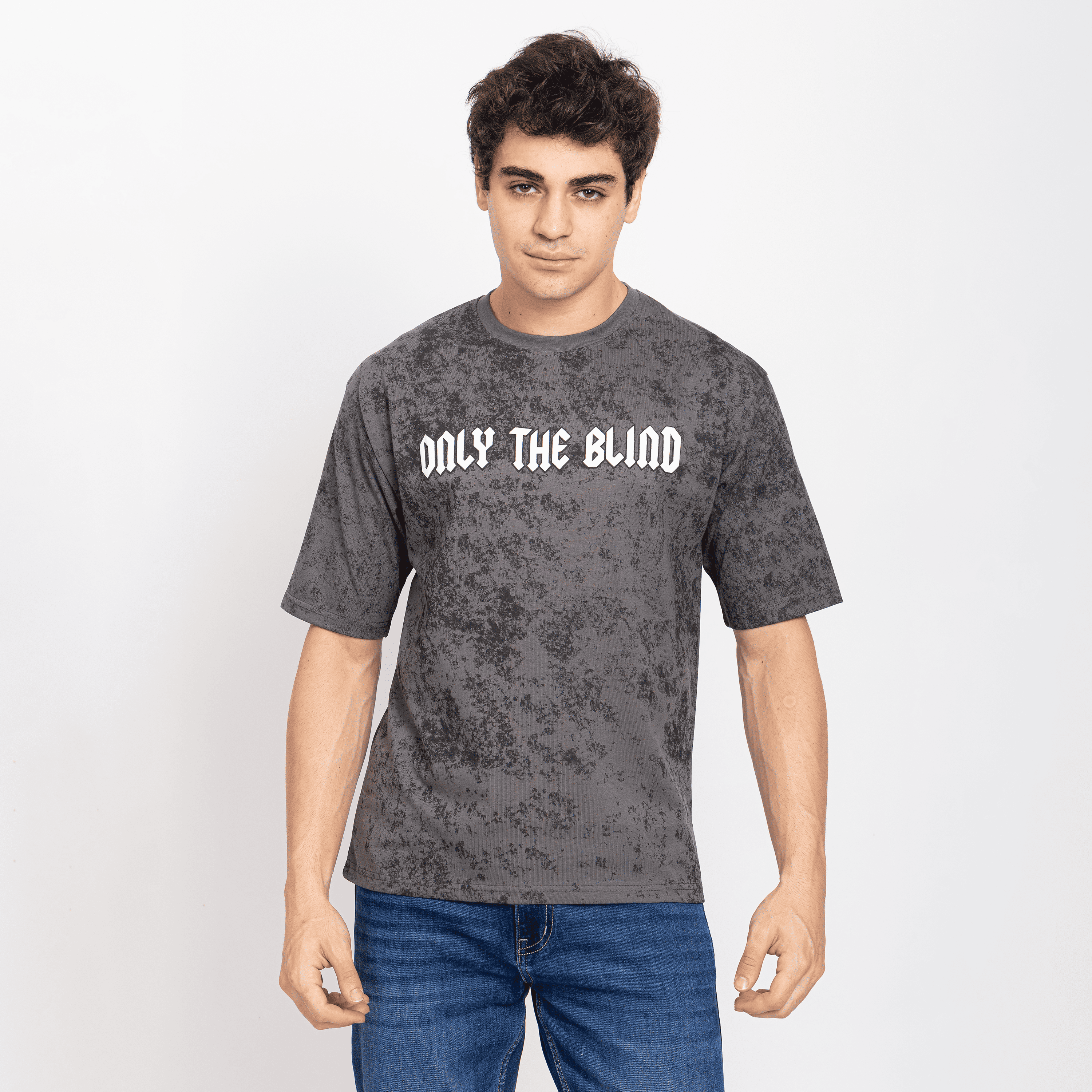 Half Sleeve Round Neck T-Shirt with Front & Back Print