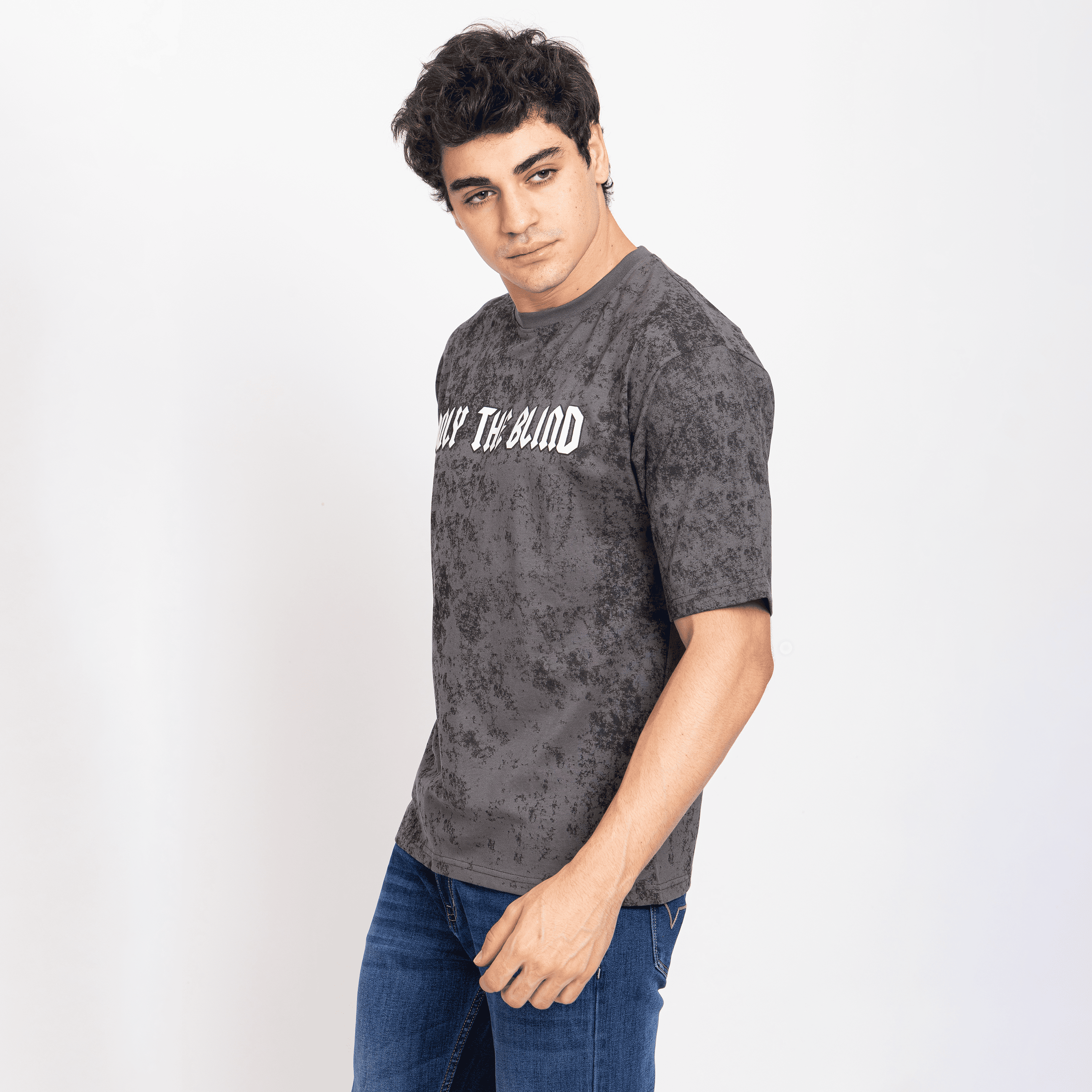 Half Sleeve Round Neck T-Shirt with Front & Back Print