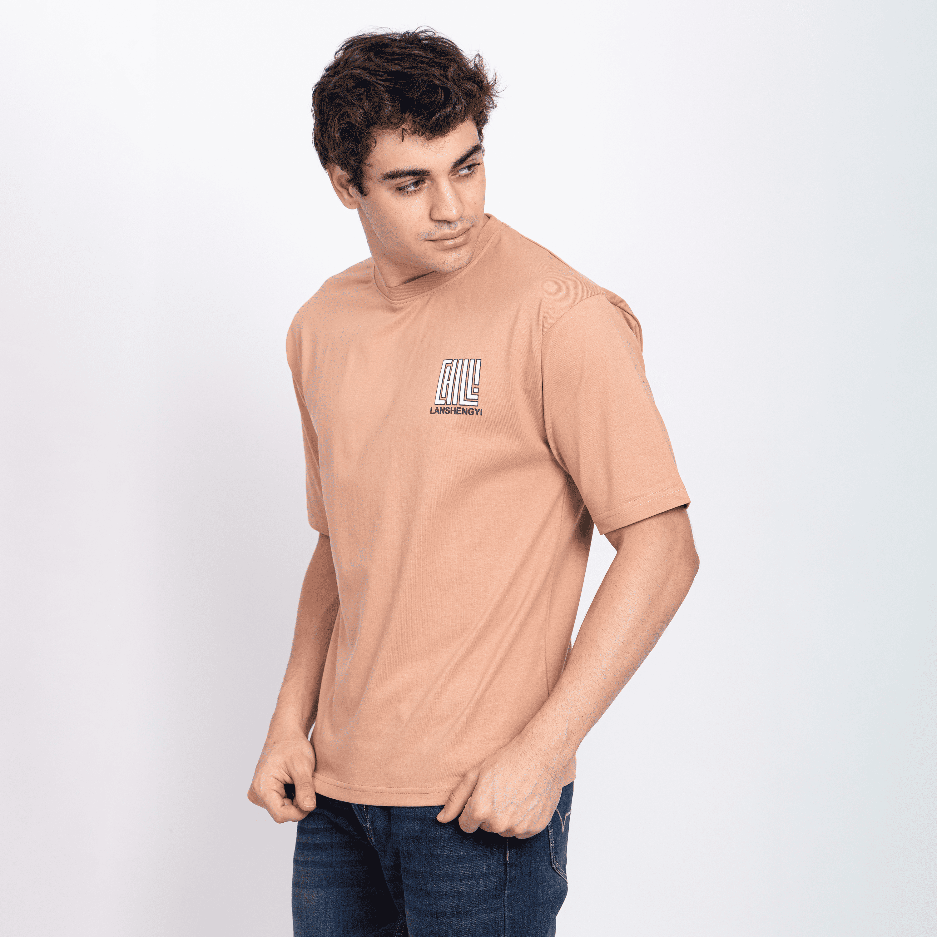 Half Sleeve Round Neck T-Shirt with Front & Back Print