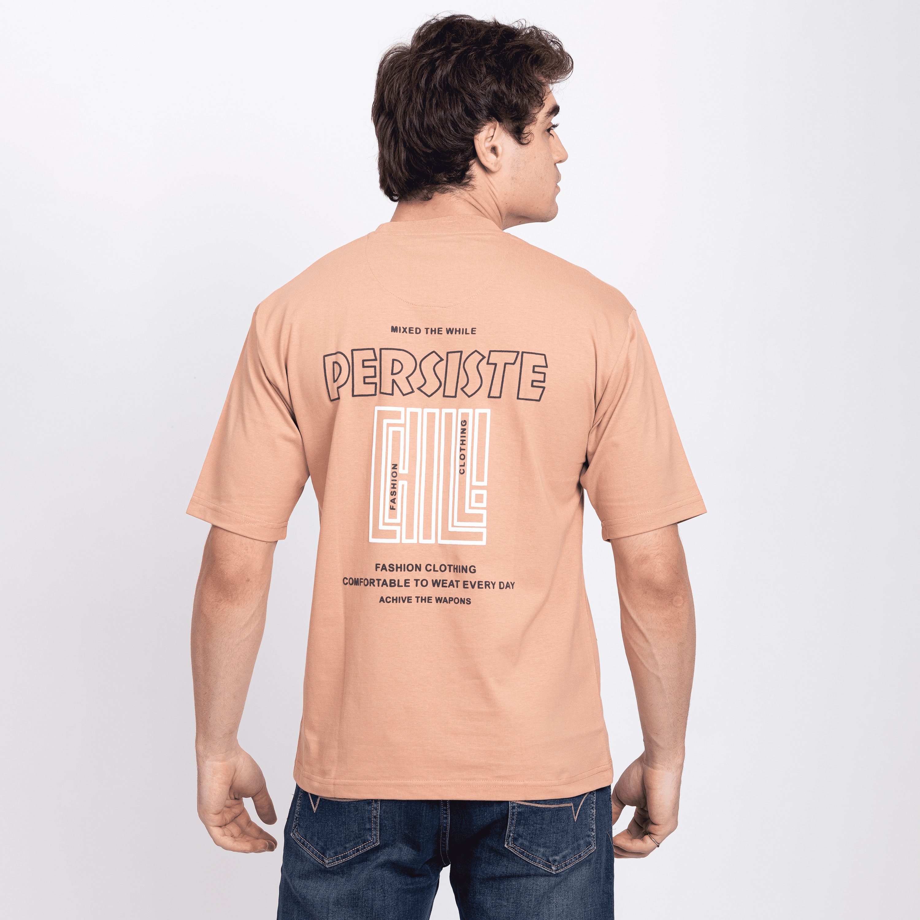 Half Sleeve Round Neck T-Shirt with Front & Back Print