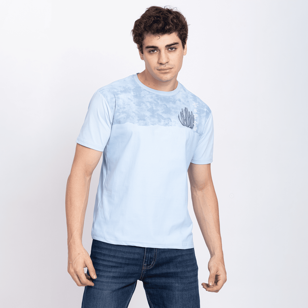 Half Sleeve Round Neck T-Shirt with Front & Back Print