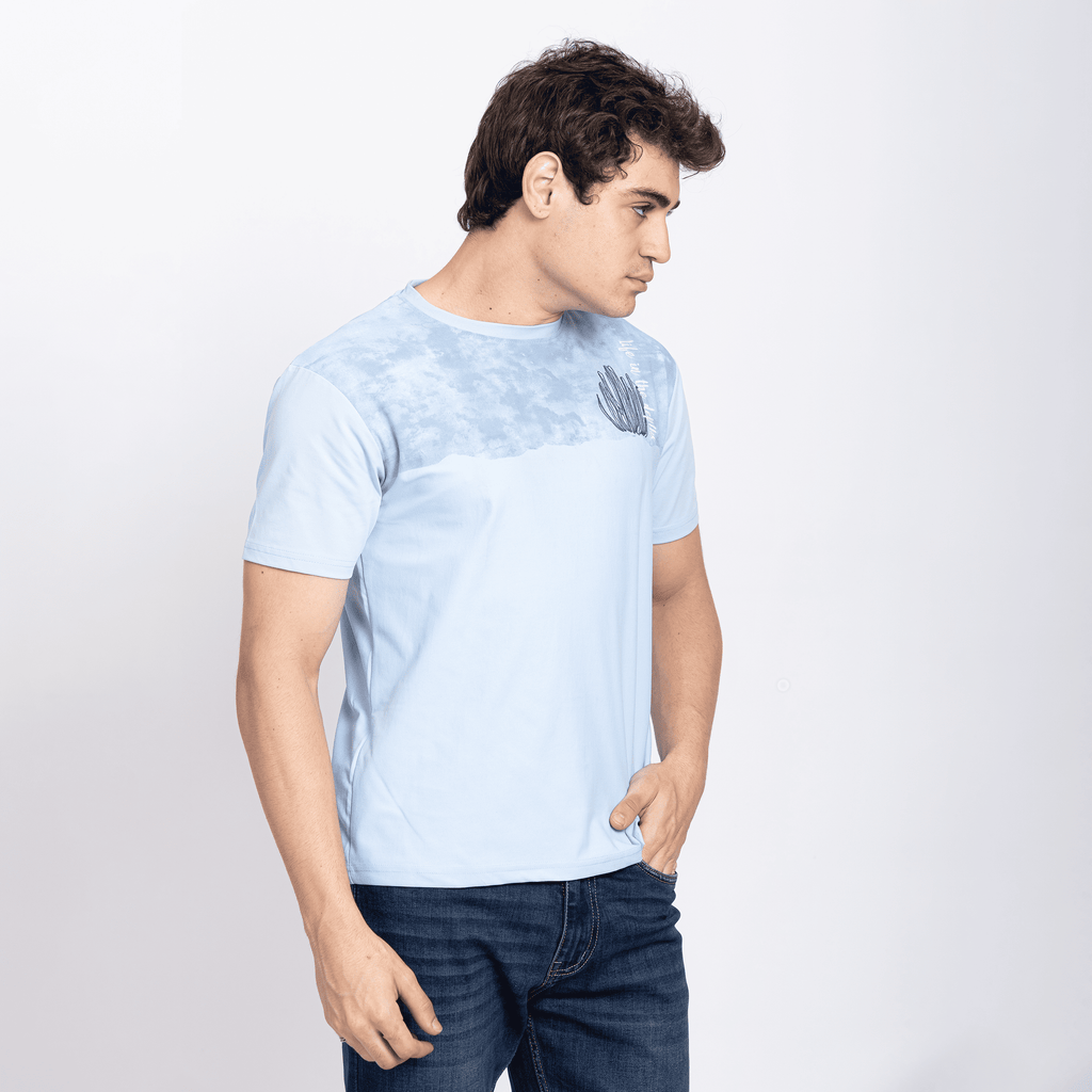 Half Sleeve Round Neck T-Shirt with Front & Back Print