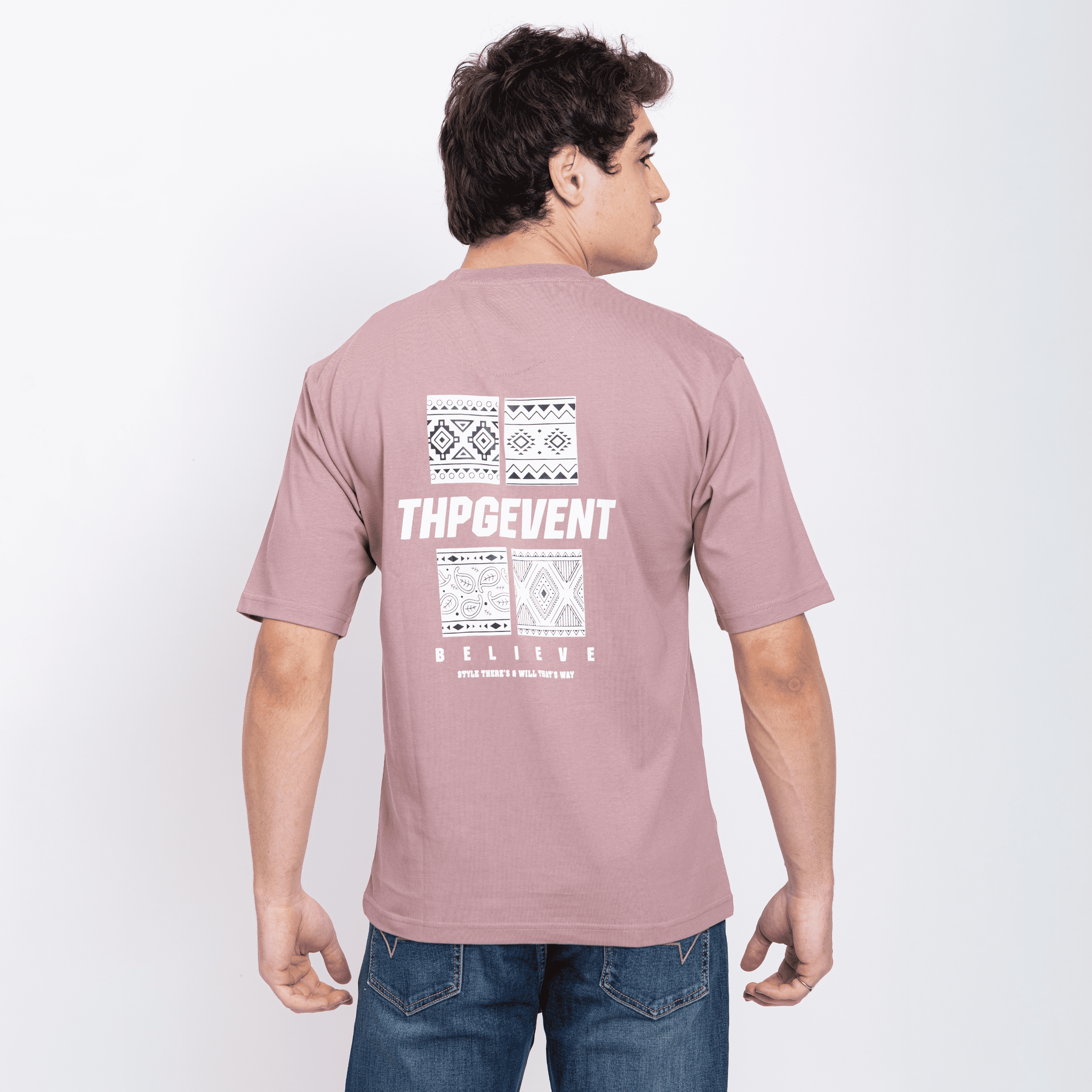 Half Sleeve Round Neck T-Shirt with Front & Back Print
