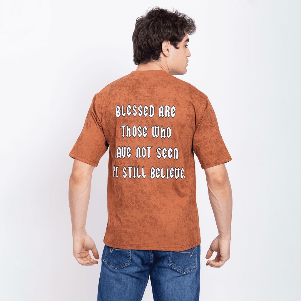Half Sleeve Round Neck T-Shirt with Front & Back Print