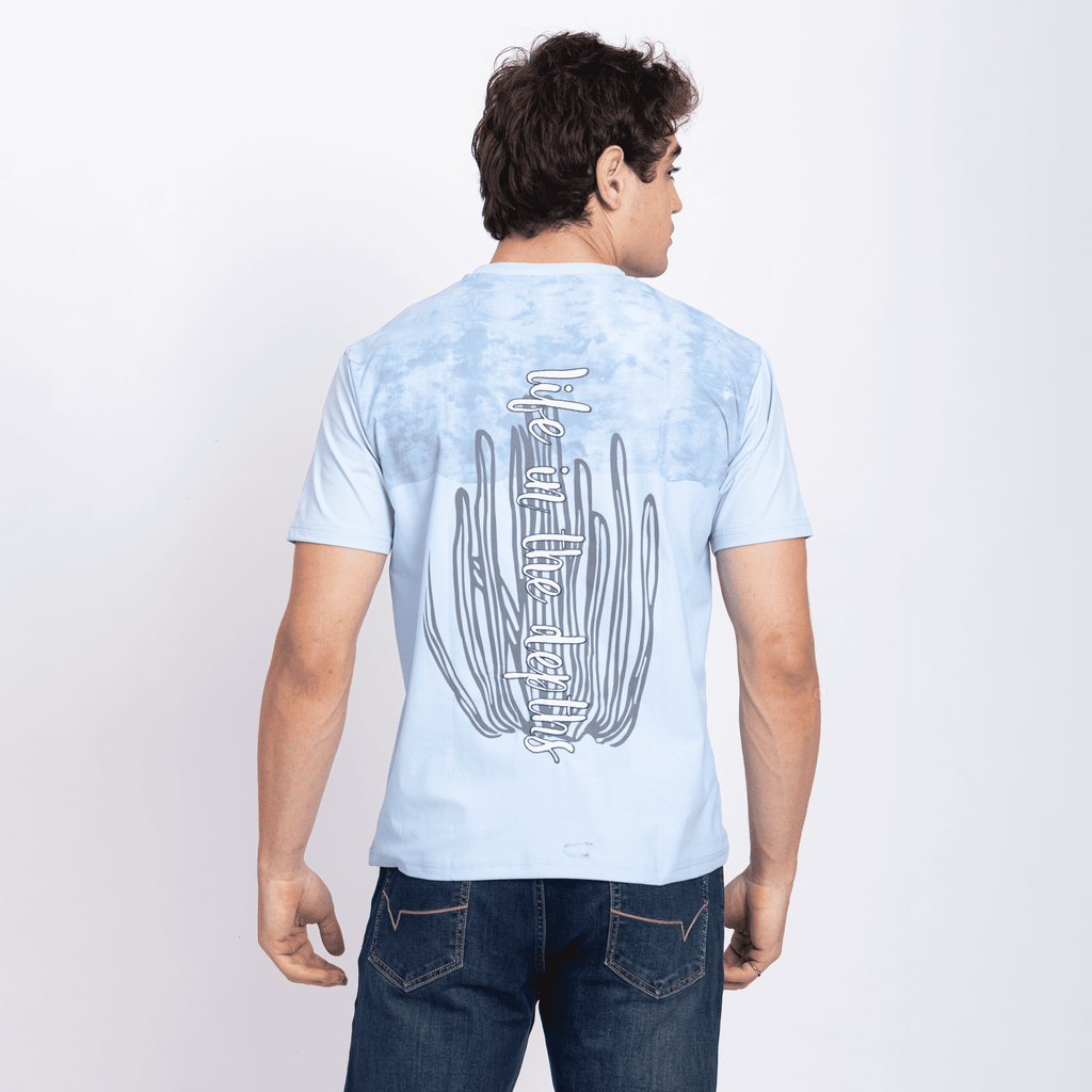 Half Sleeve Round Neck T-Shirt with Front & Back Print