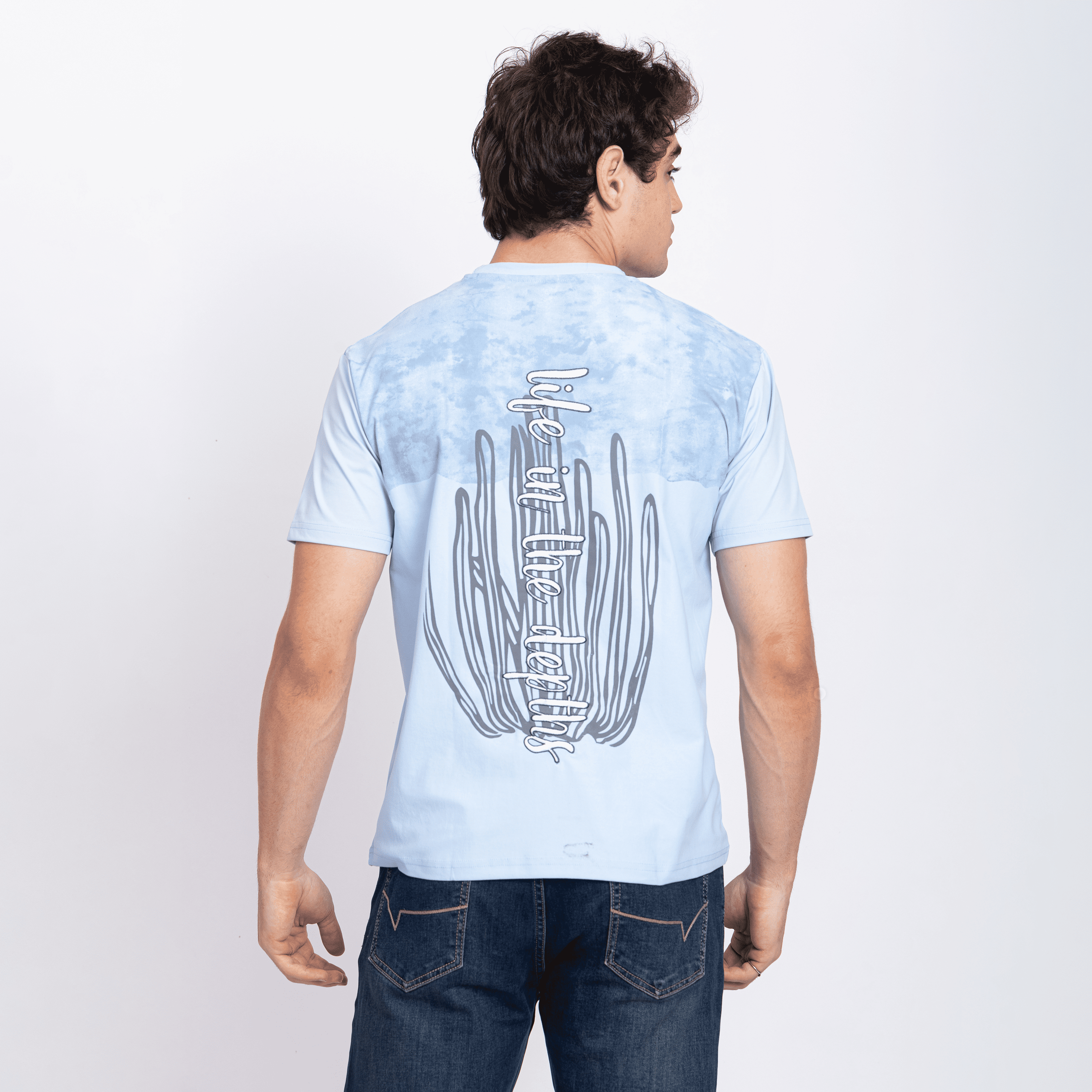 Half Sleeve Round Neck T-Shirt with Front & Back Print