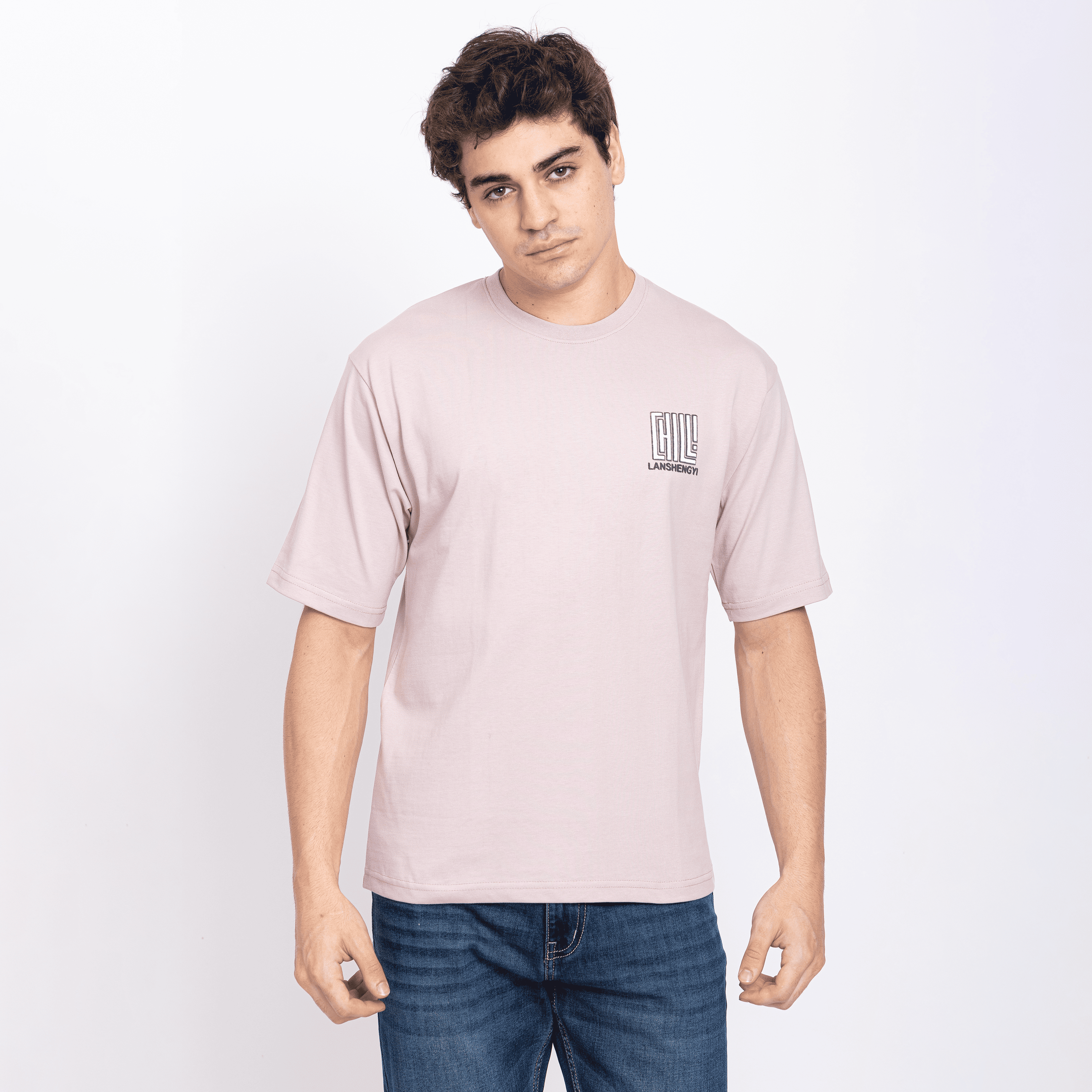 Half Sleeve Round Neck T-Shirt with Front & Back Print