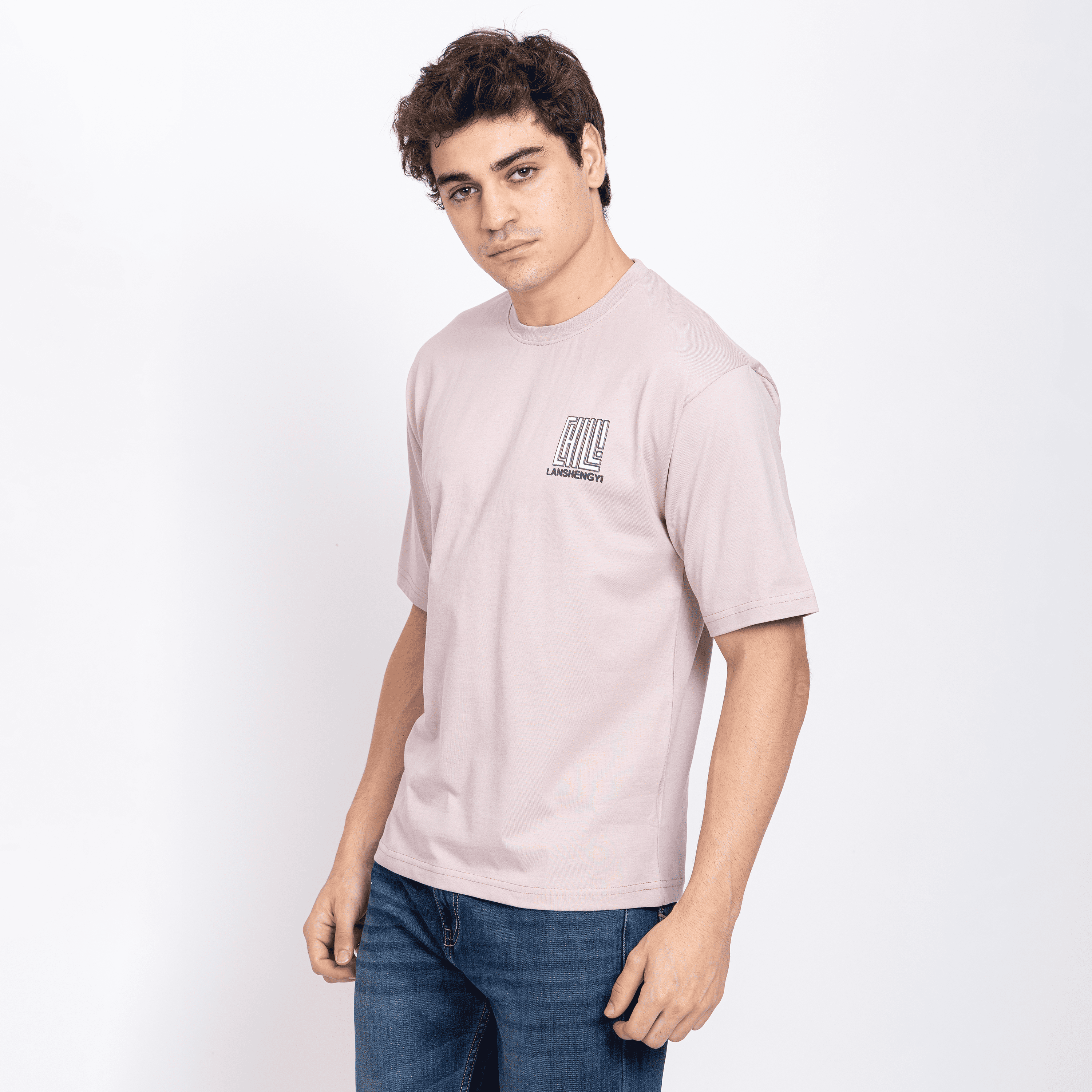 Half Sleeve Round Neck T-Shirt with Front & Back Print