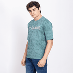Half Sleeve Round Neck T-Shirt with Front & Back Print