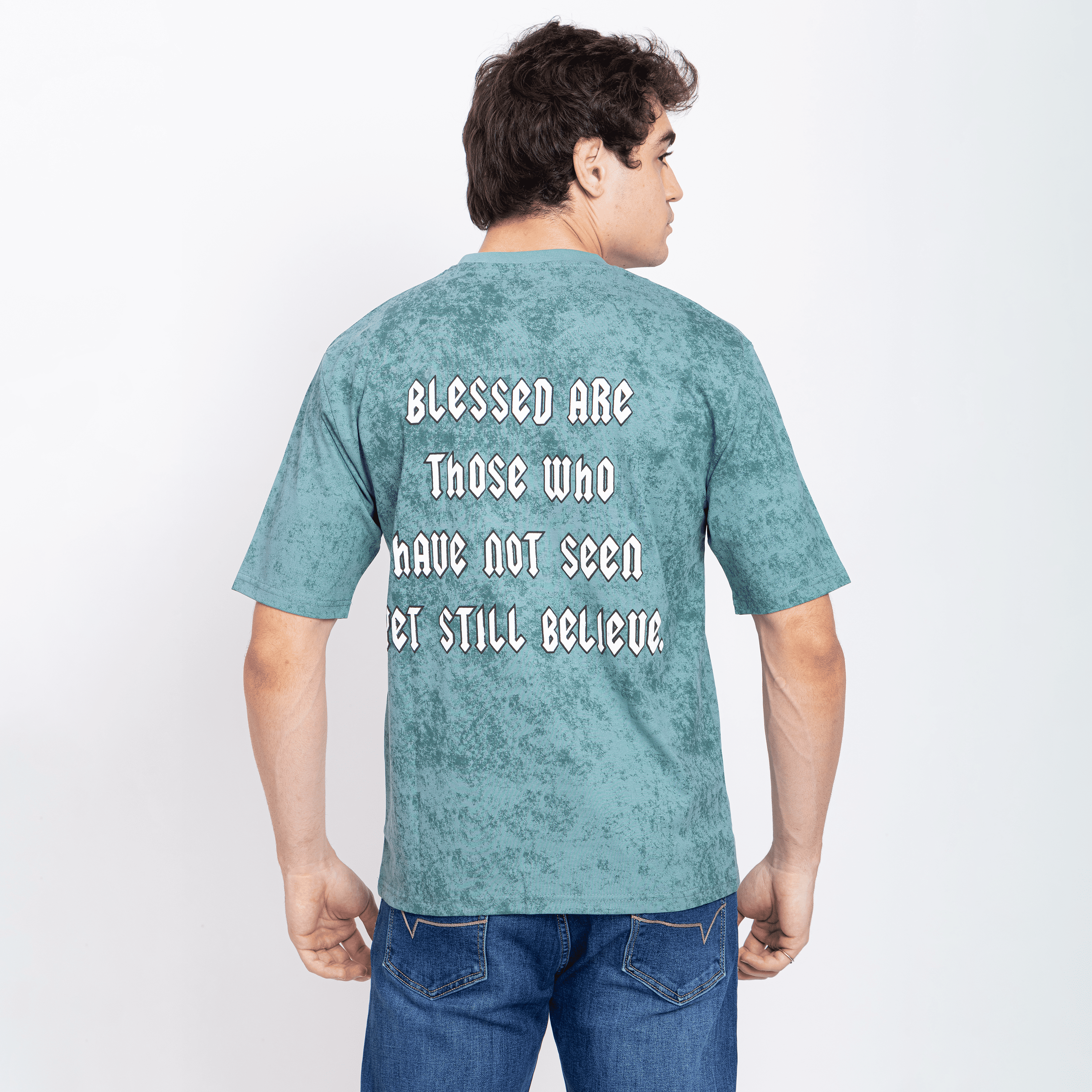 Half Sleeve Round Neck T-Shirt with Front & Back Print