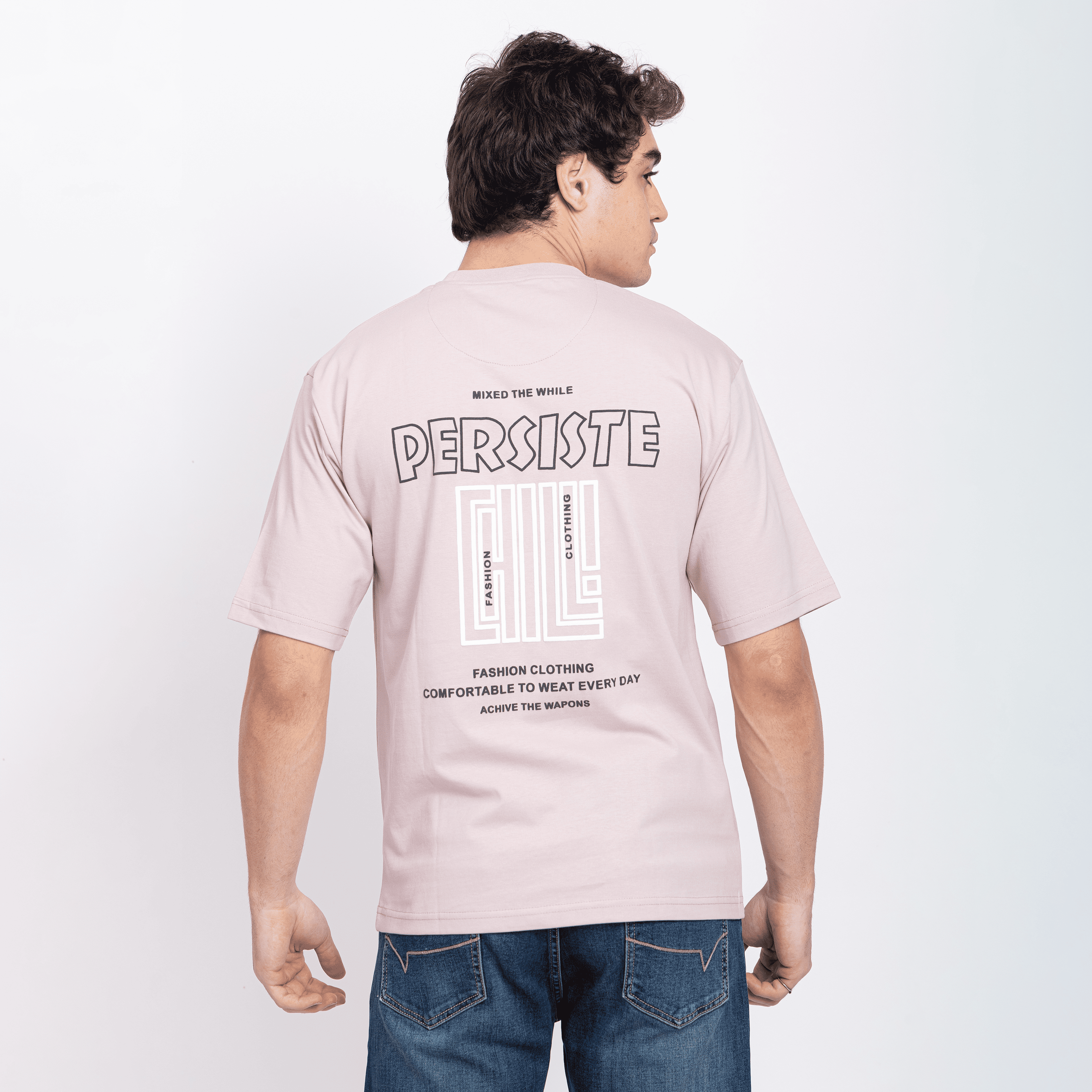 Half Sleeve Round Neck T-Shirt with Front & Back Print