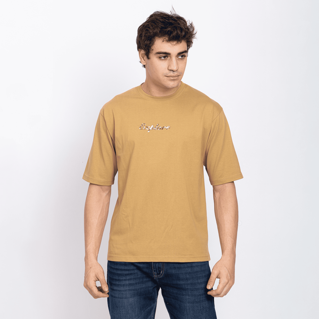Half Sleeve Round Neck T-Shirt with Front & Back Print