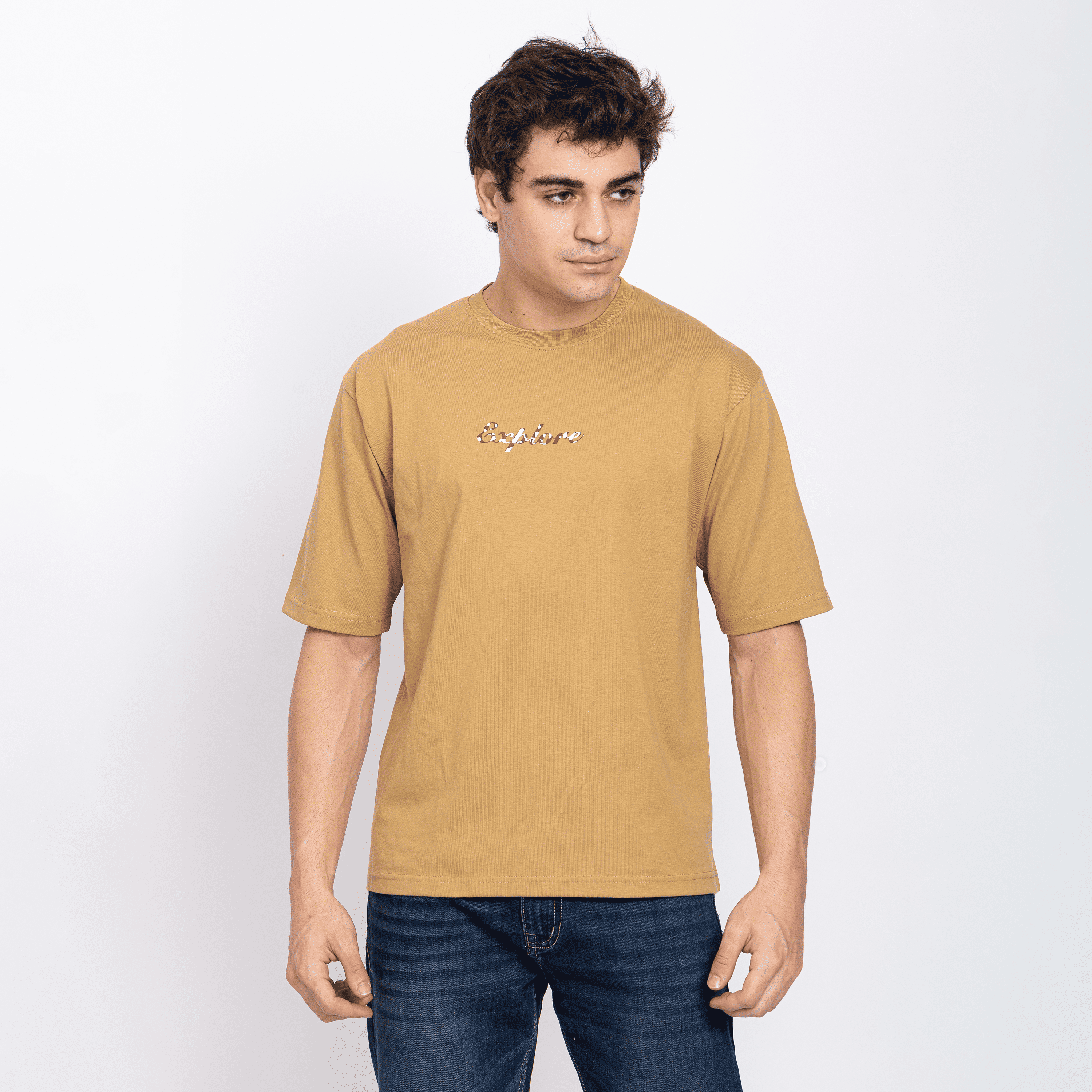 Half Sleeve Round Neck T-Shirt with Front & Back Print