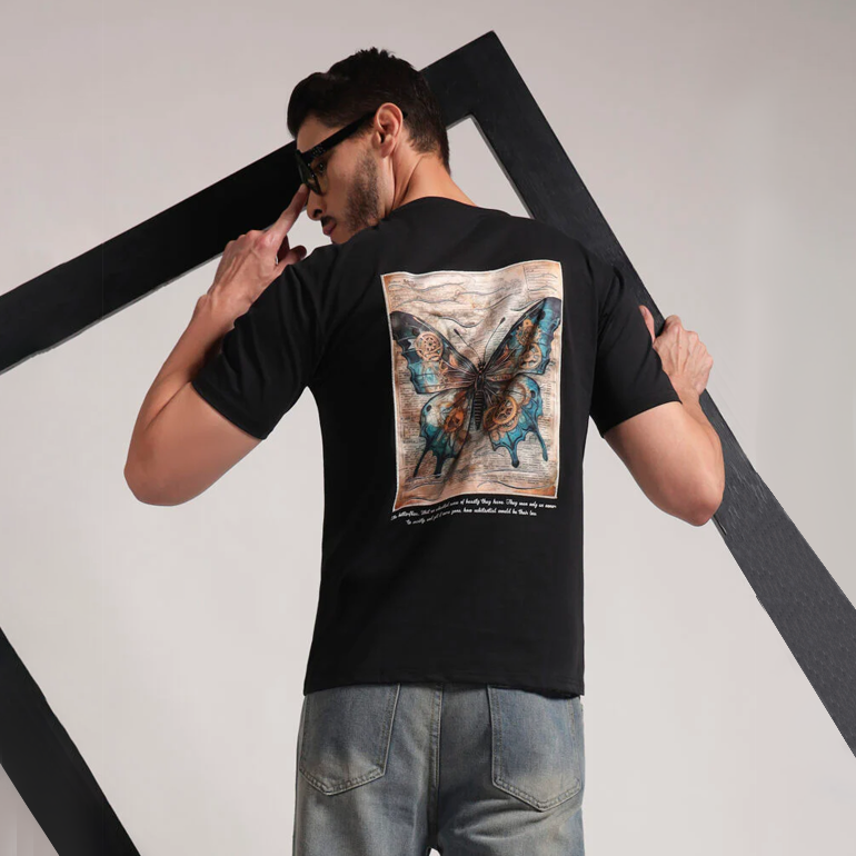 Black Butterfly Graphic T-Shirt