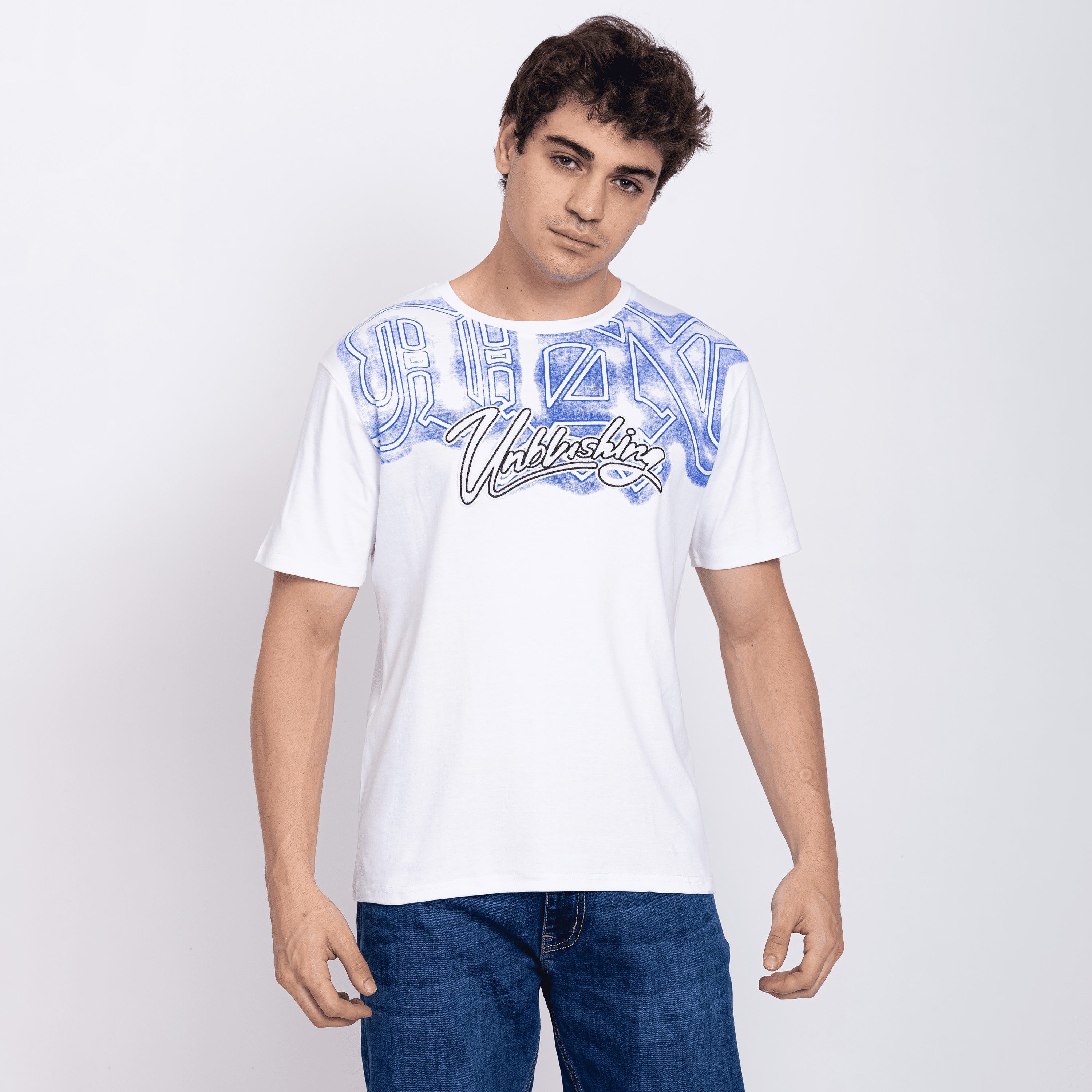Half Sleeve Round Neck T-Shirt with Front & Back Print