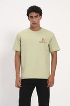 Zocco Sage Green Graphic T-Shirt - Minimal Floral Back Print