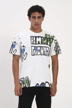 Zocco White Graffiti Graphic T-Shirt - Street Style Print