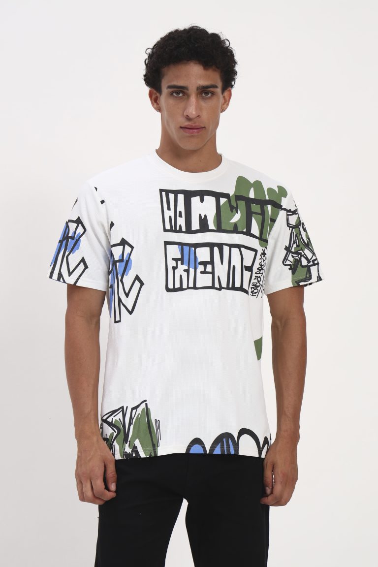 Zocco White Graffiti Graphic T-Shirt - Street Style Print
