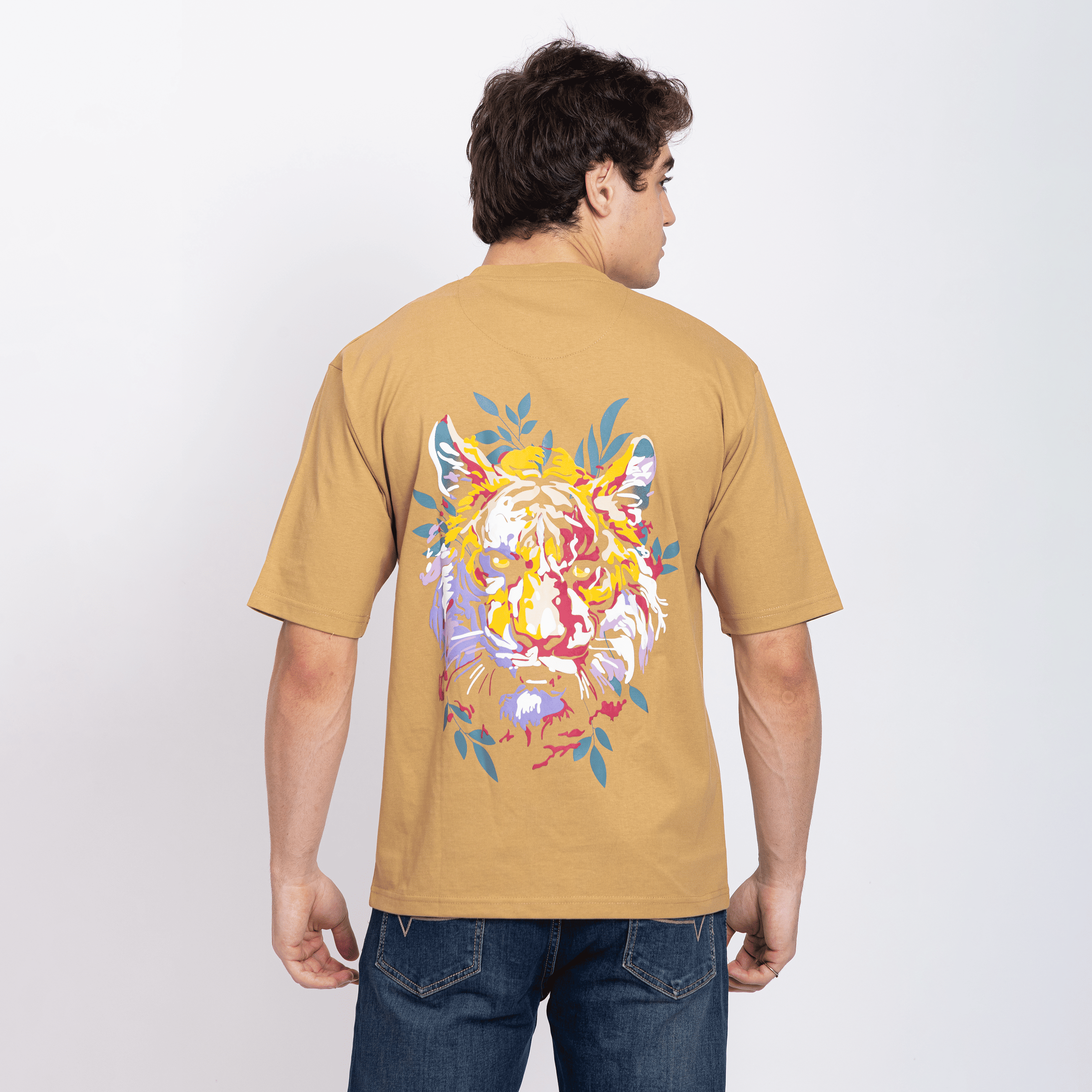 Half Sleeve Round Neck T-Shirt with Front & Back Print