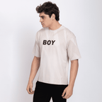 Half Sleeve Round Neck T-Shirt with Chest Print