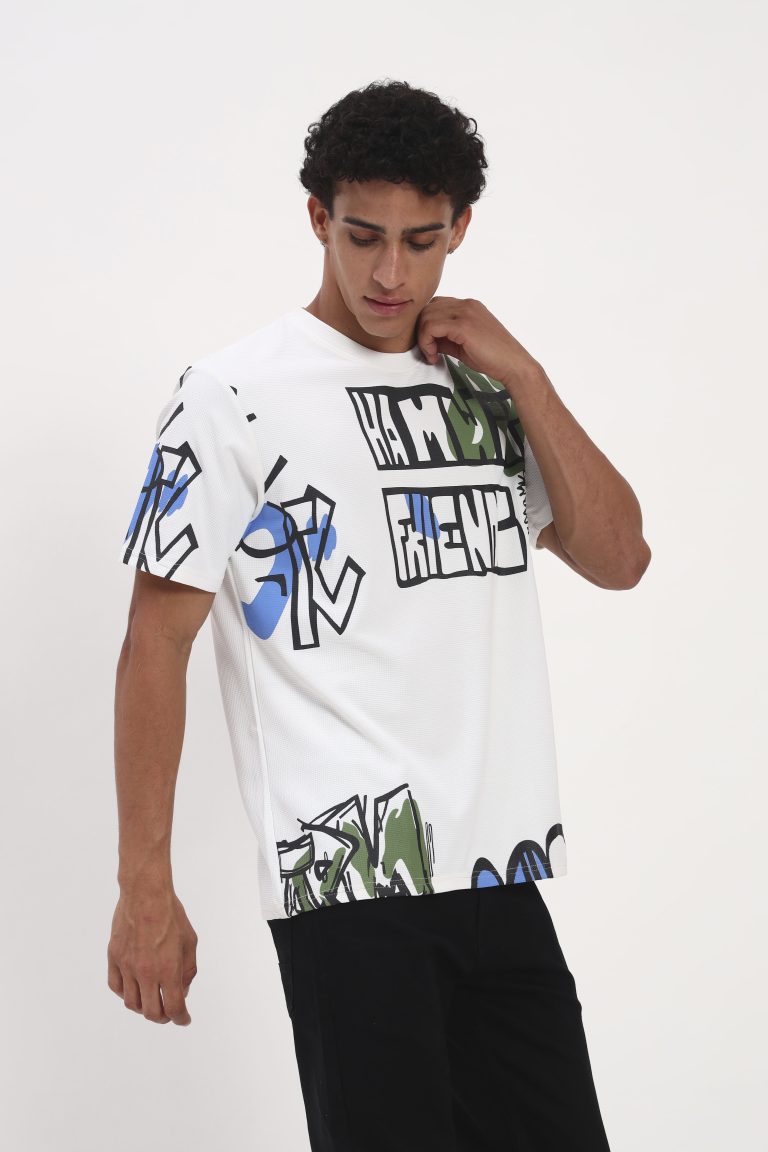 Zocco White Graffiti Graphic T-Shirt - Street Style Print