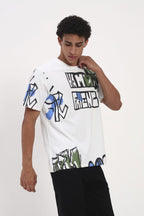 Zocco White Graffiti Graphic T-Shirt - Street Style Print