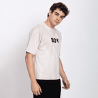 Half Sleeve Round Neck T-Shirt with Chest Print