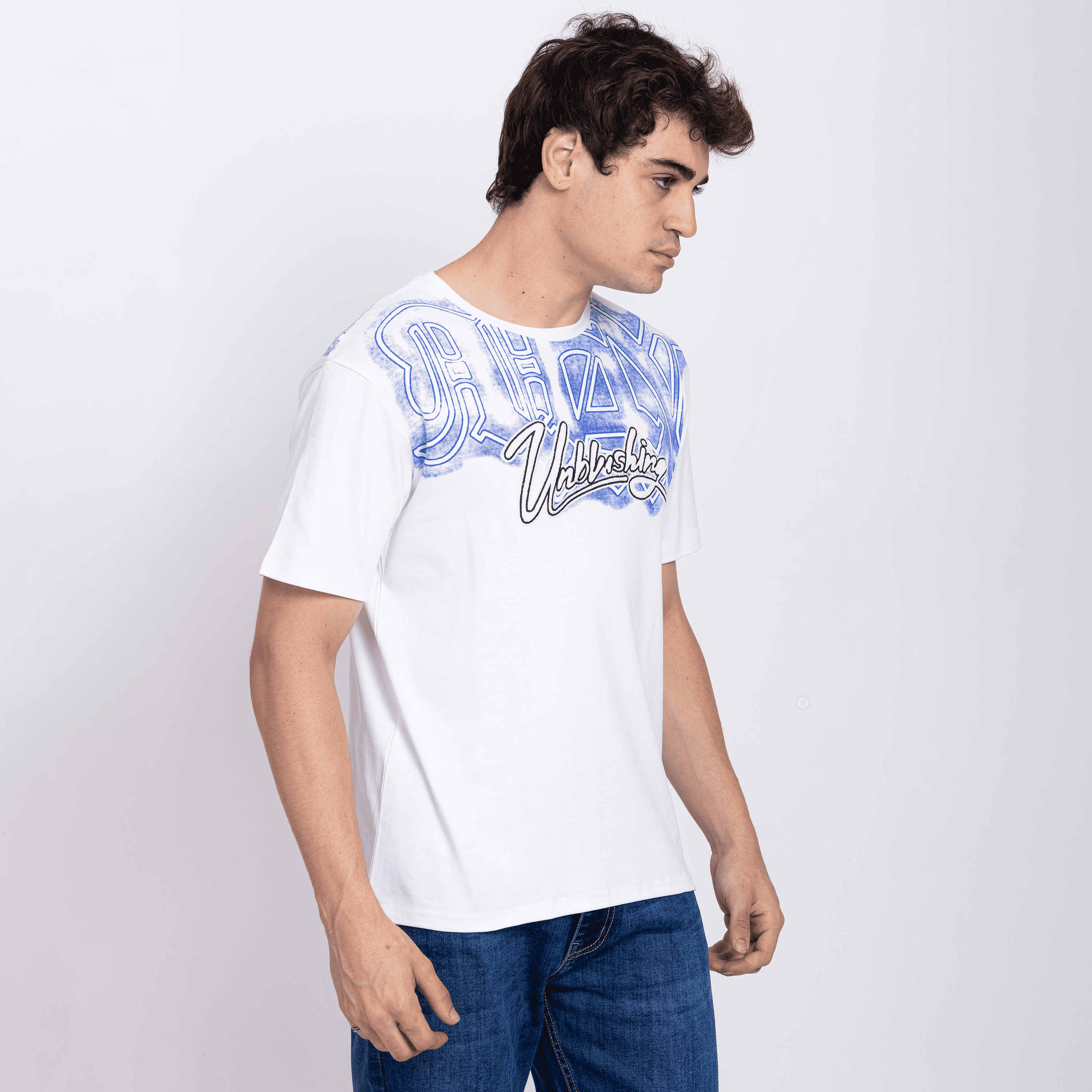Half Sleeve Round Neck T-Shirt with Front & Back Print