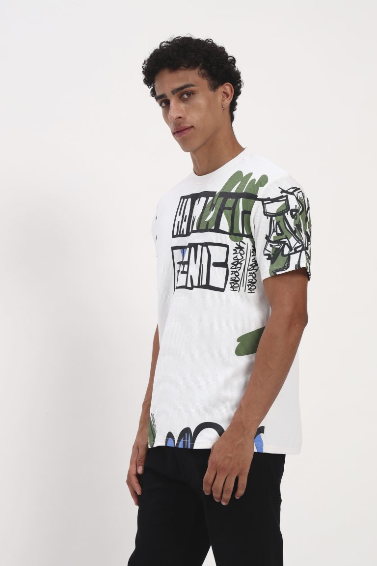 Zocco White Graffiti Graphic T-Shirt - Street Style Print