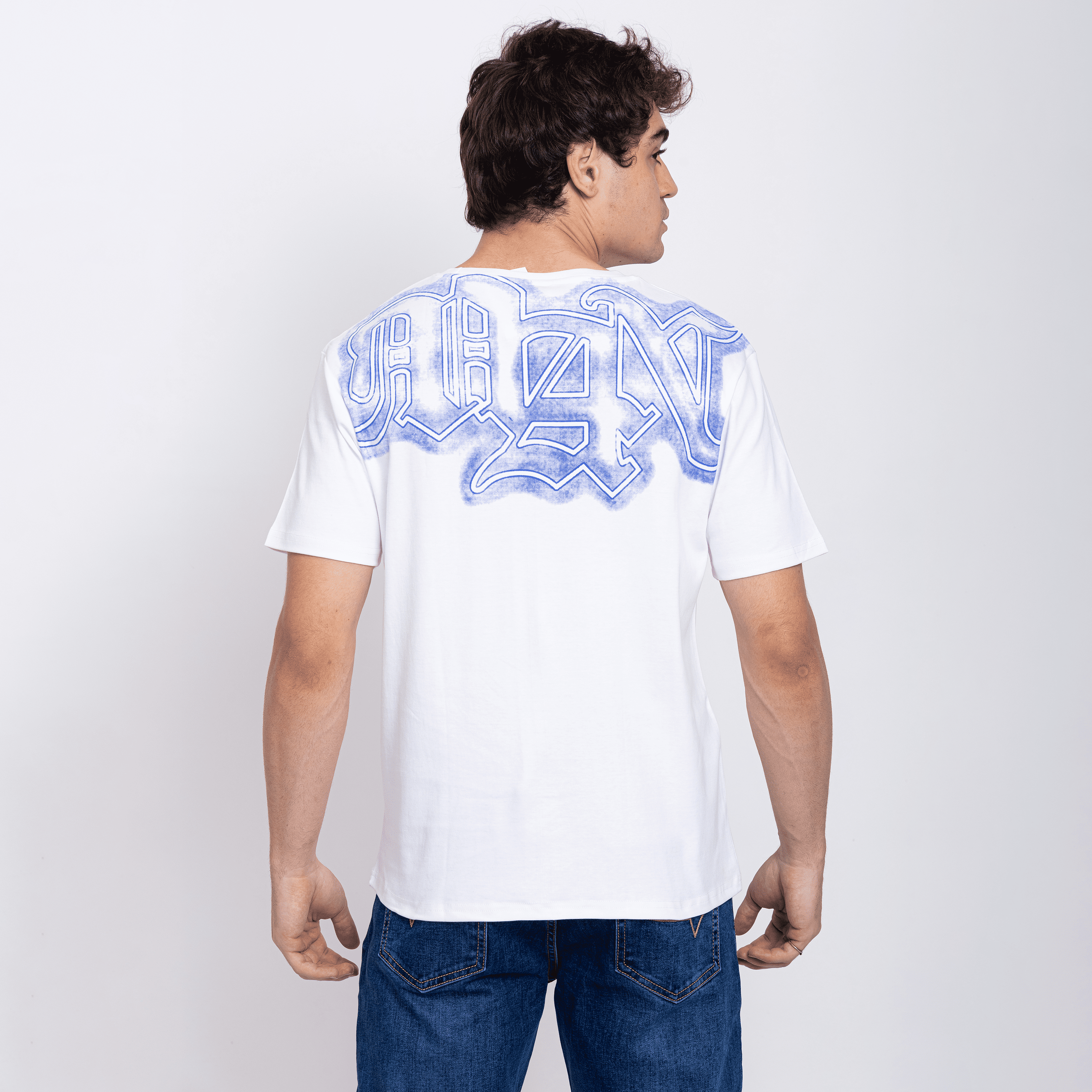 Half Sleeve Round Neck T-Shirt with Front & Back Print