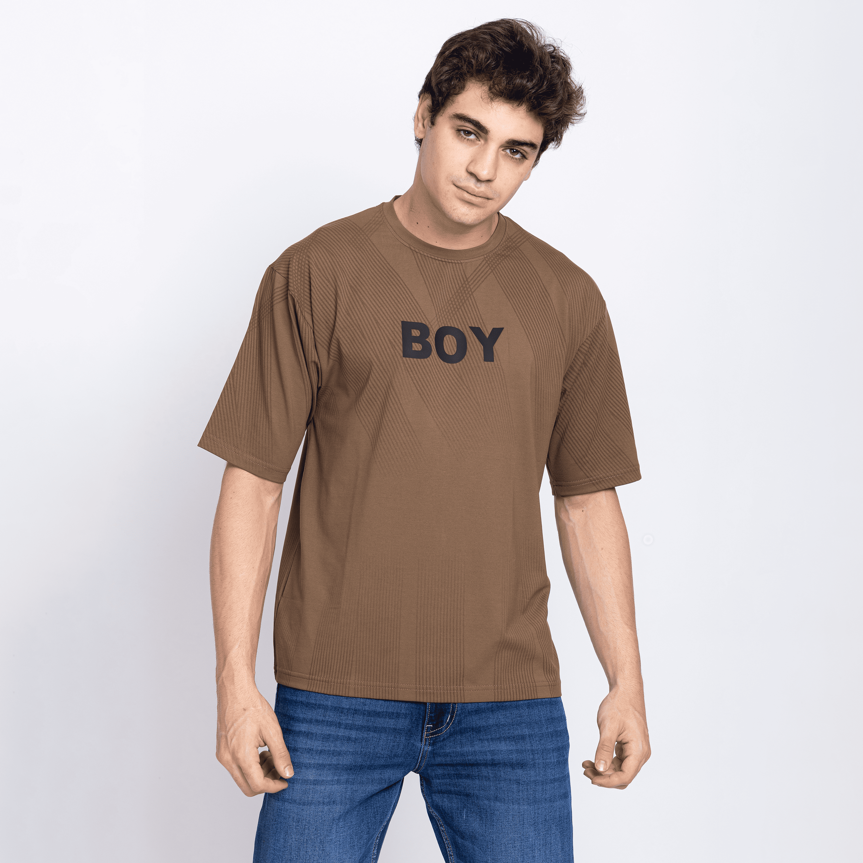 Half Sleeve Round Neck T-Shirt with Chest Print