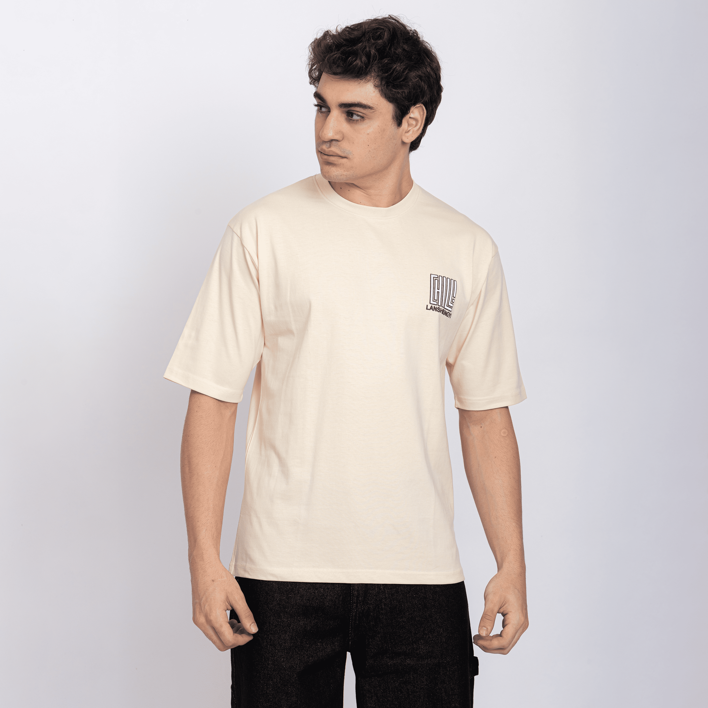 Half Sleeve Round Neck T-Shirt with Front & Back Print