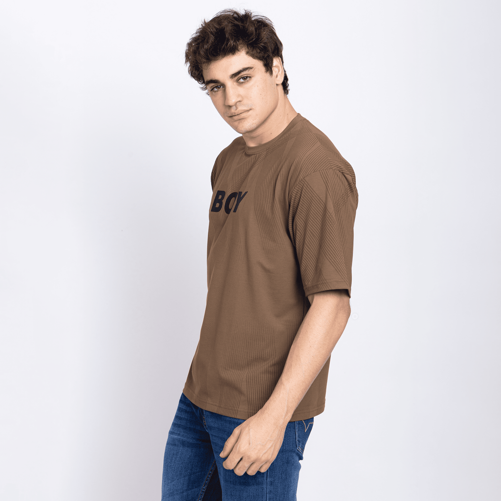 Half Sleeve Round Neck T-Shirt with Chest Print