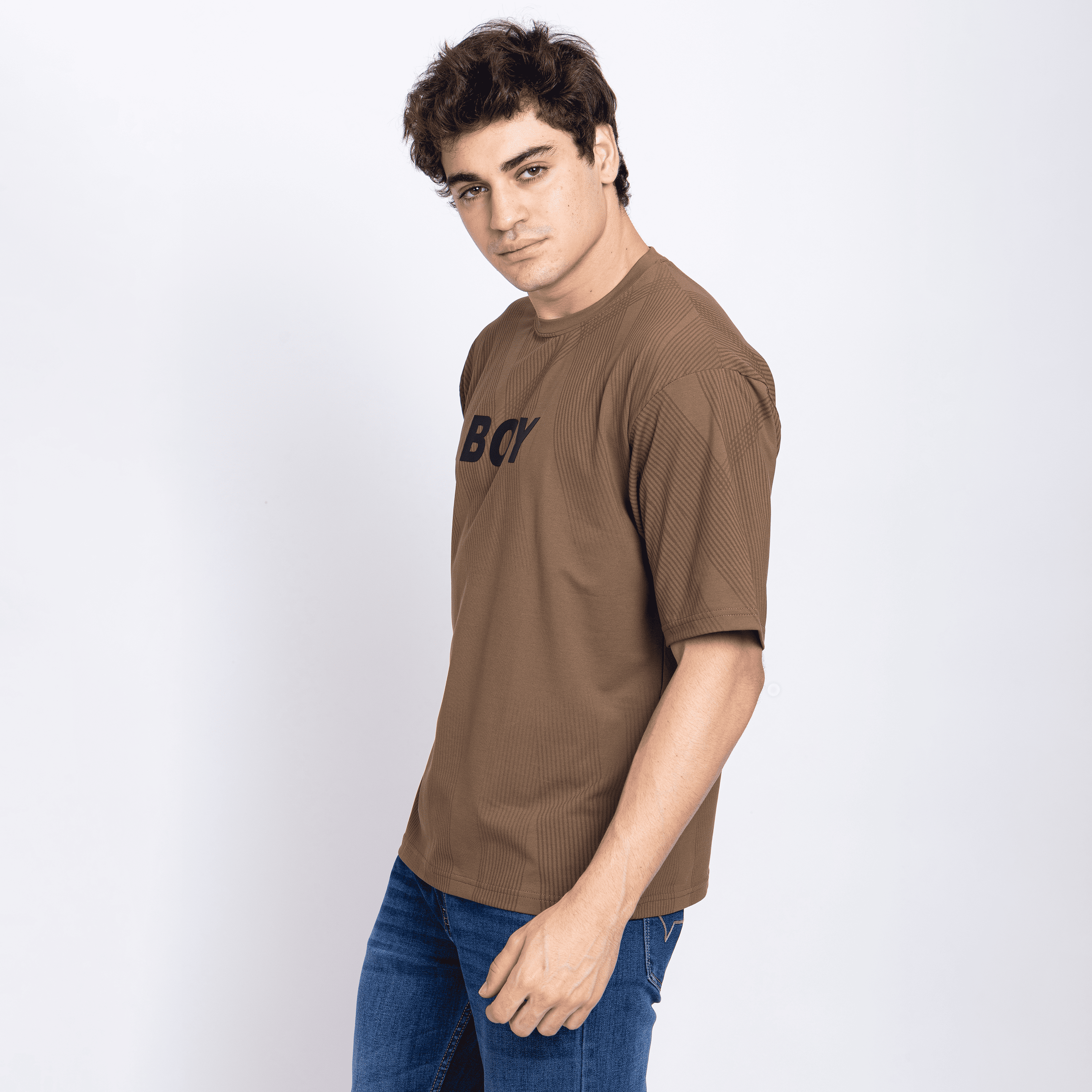Half Sleeve Round Neck T-Shirt with Chest Print