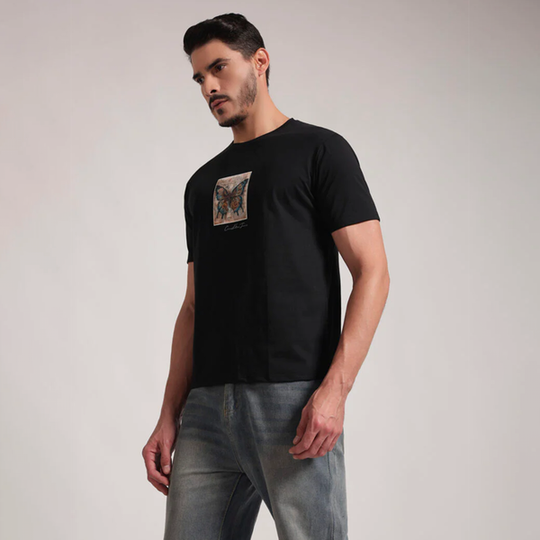 Black Butterfly Graphic T-Shirt