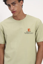 Zocco Sage Green Graphic T-Shirt - Minimal Floral Back Print