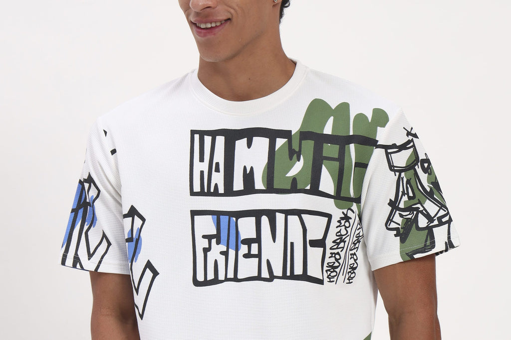 Zocco White Graffiti Graphic T-Shirt - Street Style Print
