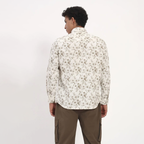 White Floral Print Cotton Shirt