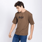Half Sleeve Round Neck T-Shirt with Chest Print