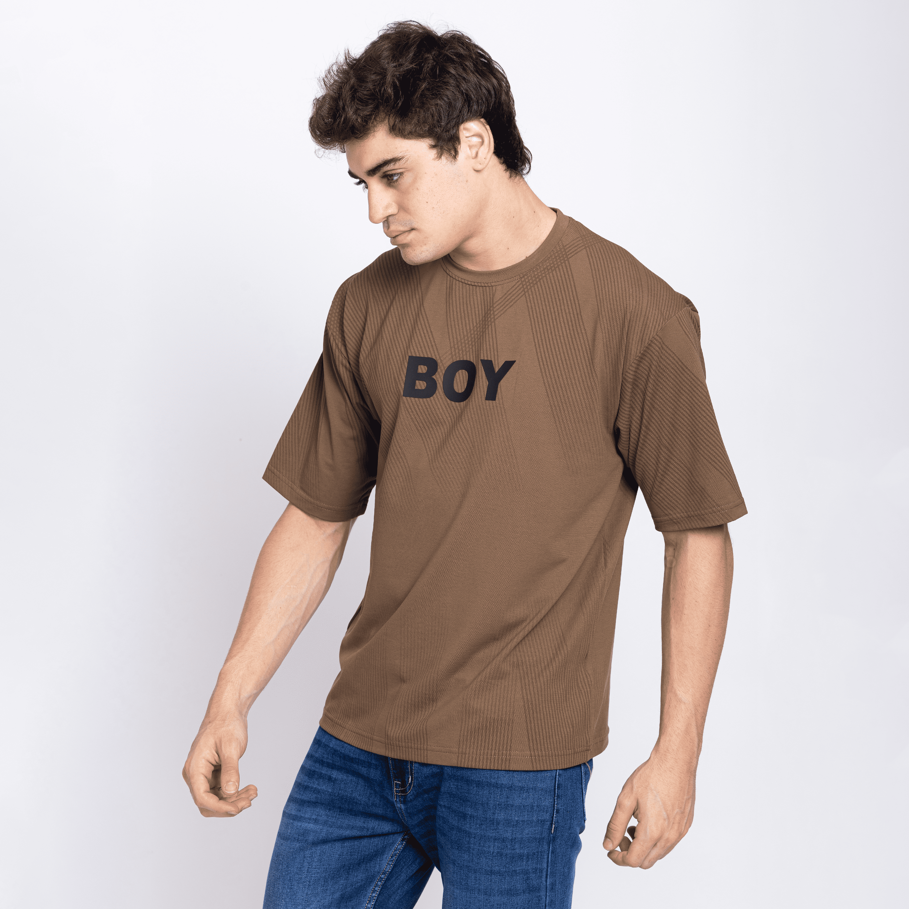 Half Sleeve Round Neck T-Shirt with Chest Print